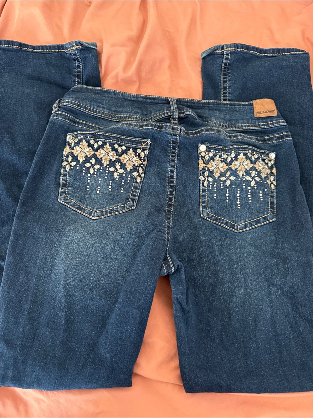 Wallflower Indigo Flare Jeans with Subtle Whiskering - Picture 4 of 4
